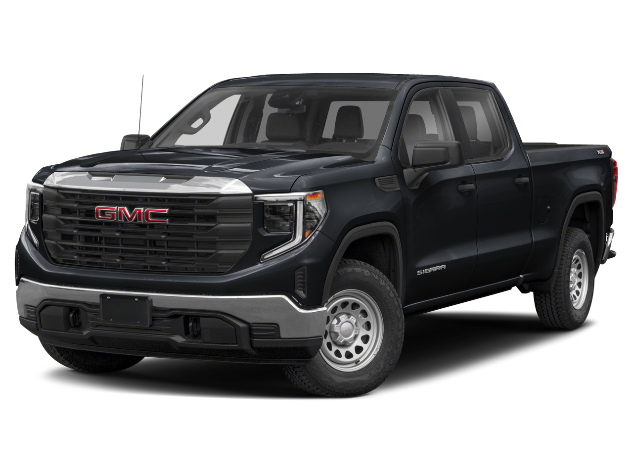 2022 GMC Sierra 1500 SLE in Quicksilver Metallic — front three-quarter view