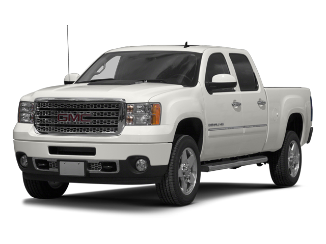 2013 GMC Sierra 2500 HD Denali in White — front three-quarter view