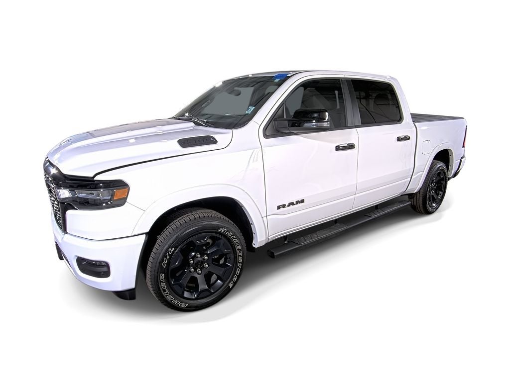 2026 RAM 1500 Big Horn Crew Cab 4x4 5'7" Box in White — front three-quarter view