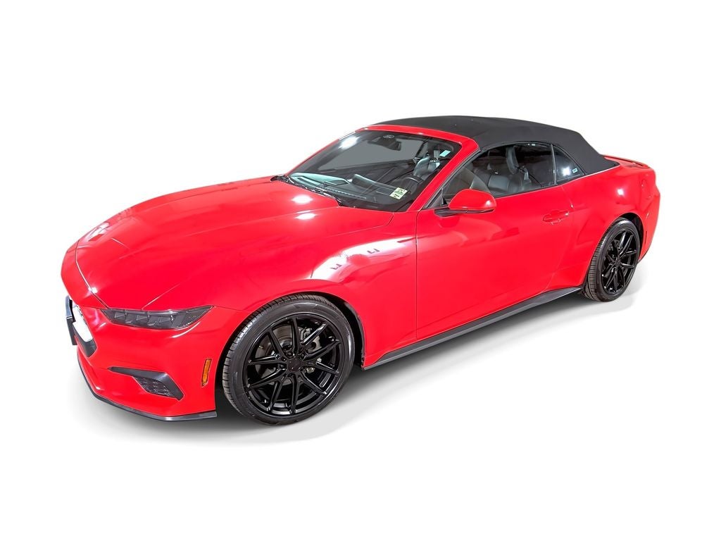 2025 Ford Mustang EcoBoost Premium Convertible in Red — front three-quarter view