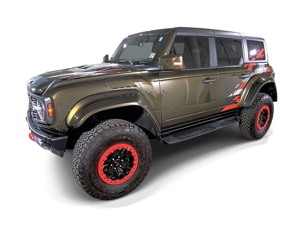 2024 Ford Bronco Raptor in Green — front three-quarter view