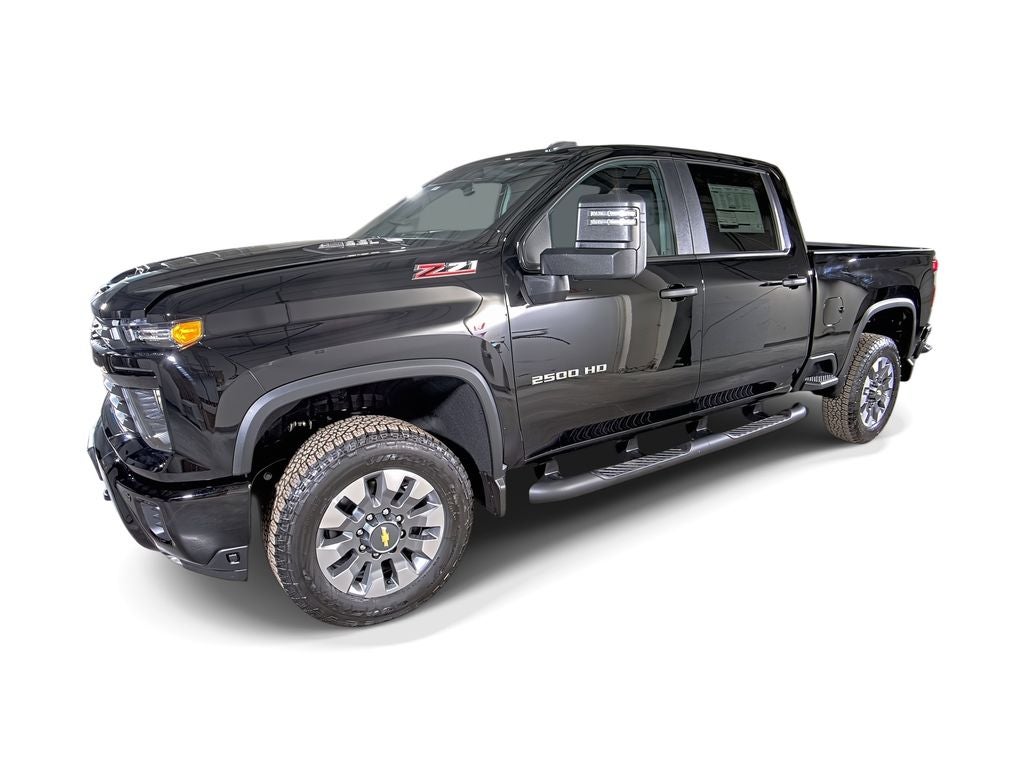 2026 Chevrolet Silverado 2500 HD Custom in Black — front three-quarter view