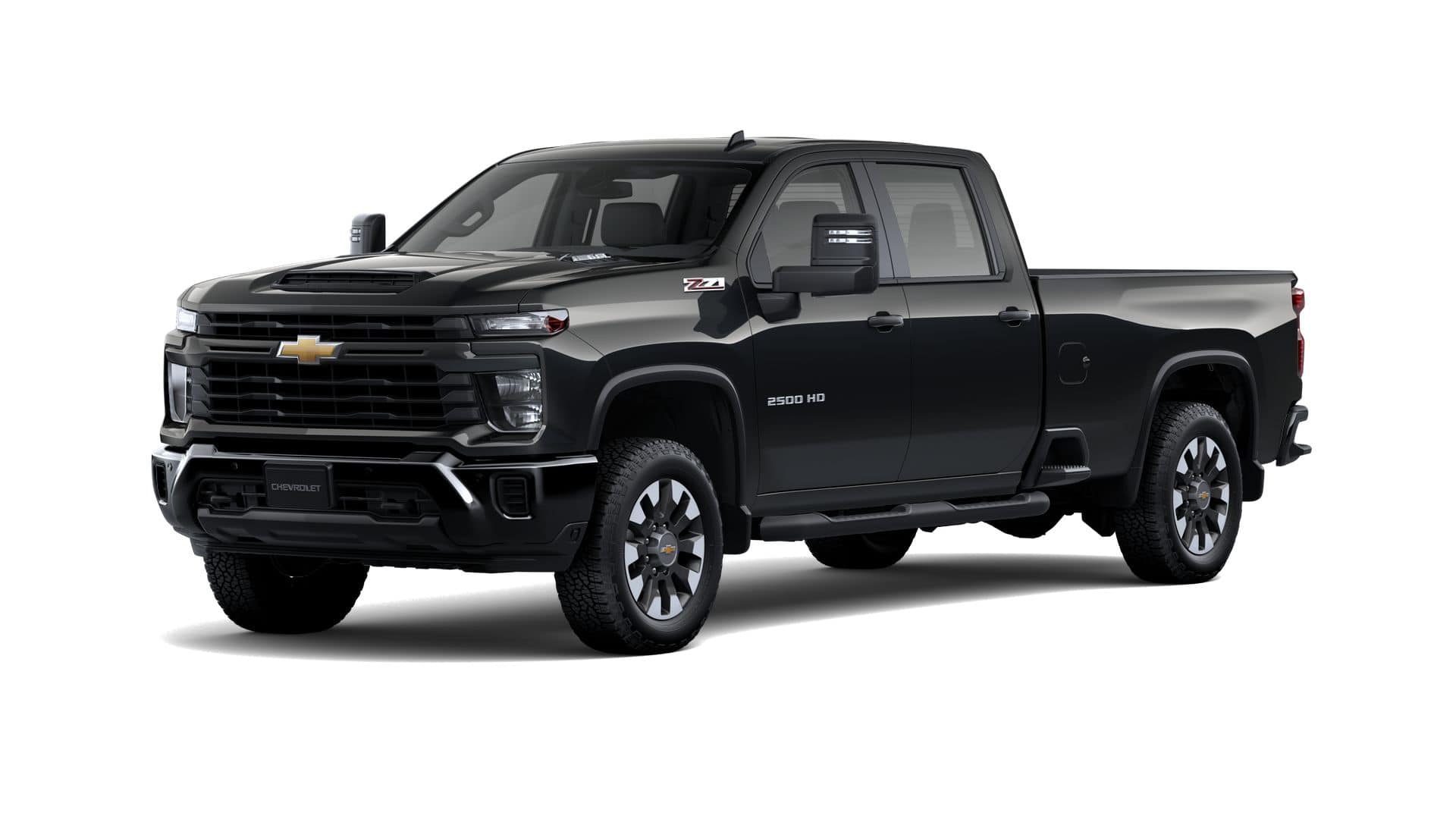 2026 Chevrolet Silverado 2500 HD Custom in Black — front three-quarter view
