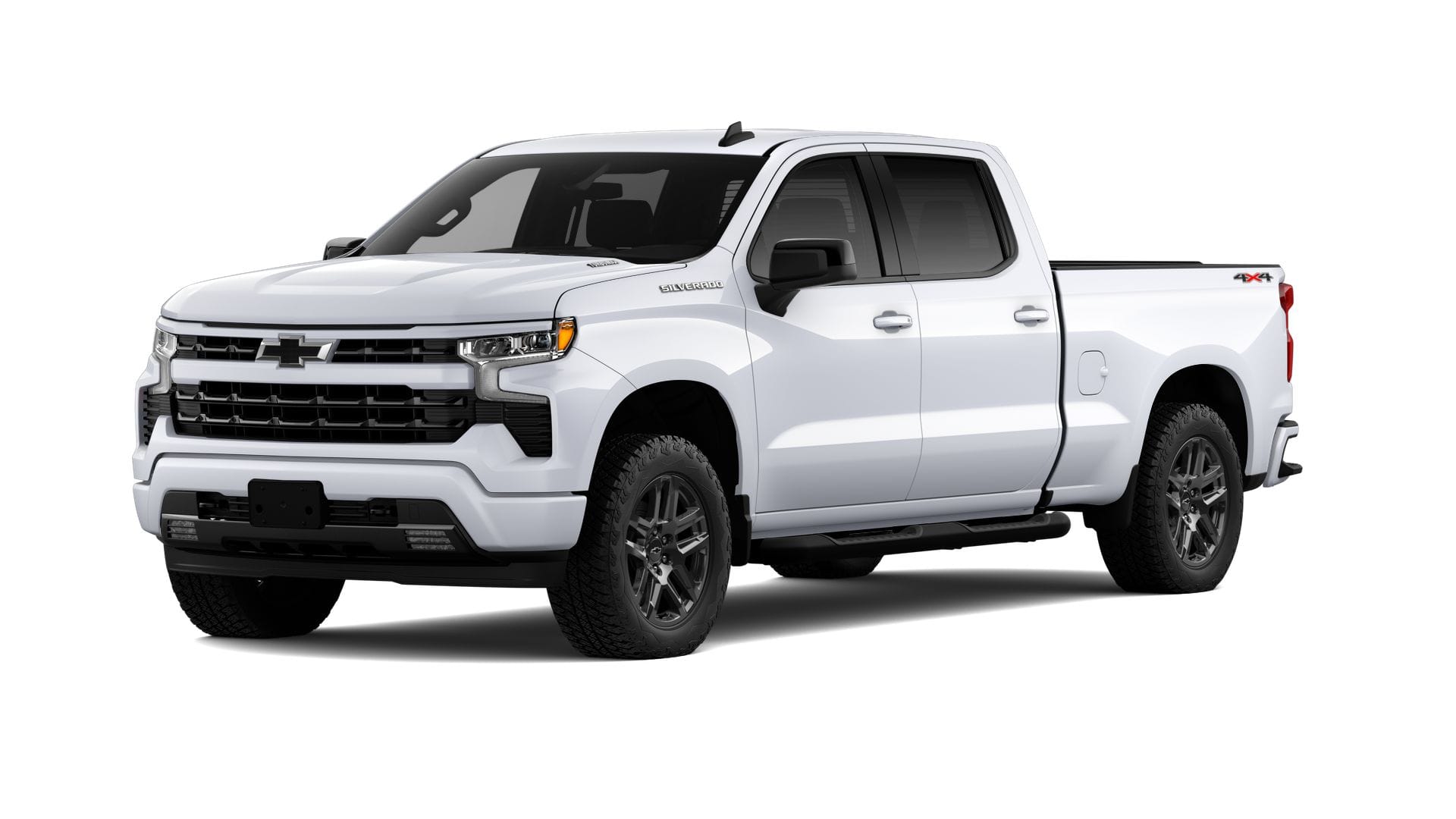 2026 Chevrolet Silverado 1500 RST in Summit White — front three-quarter view