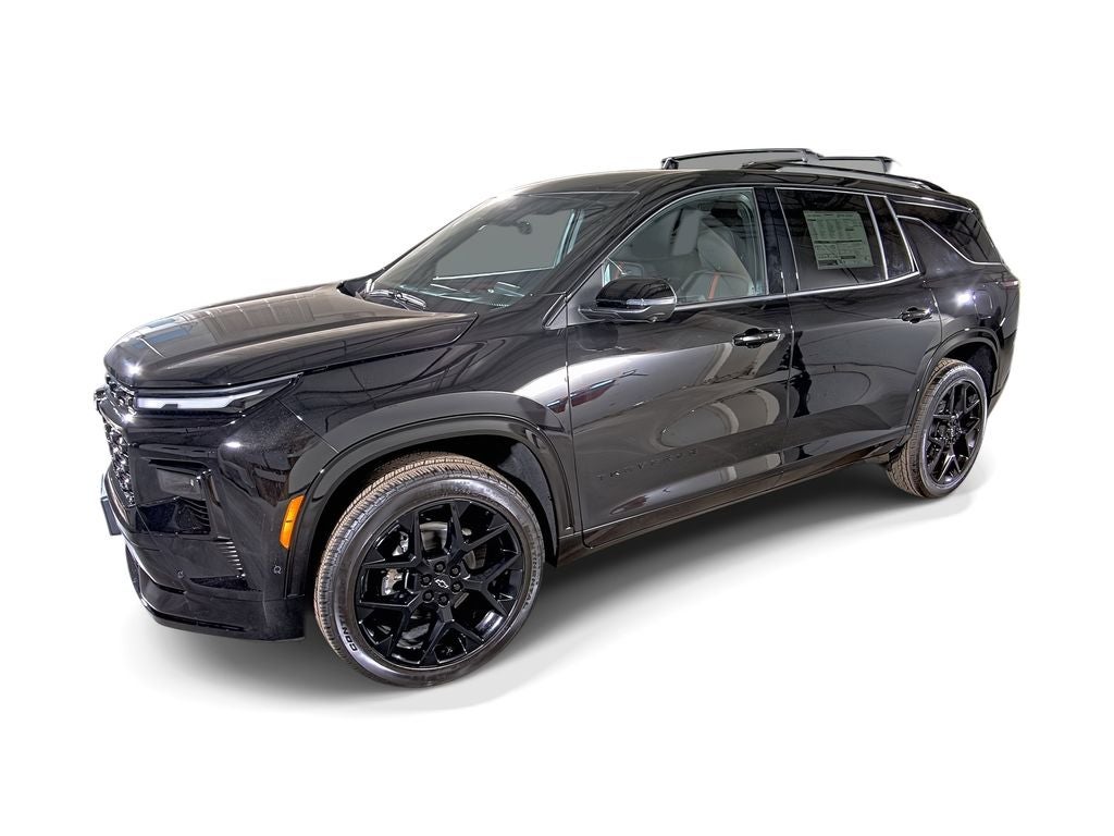 2026 Chevrolet Traverse RS in Mosaic Black Metallic — front three-quarter view