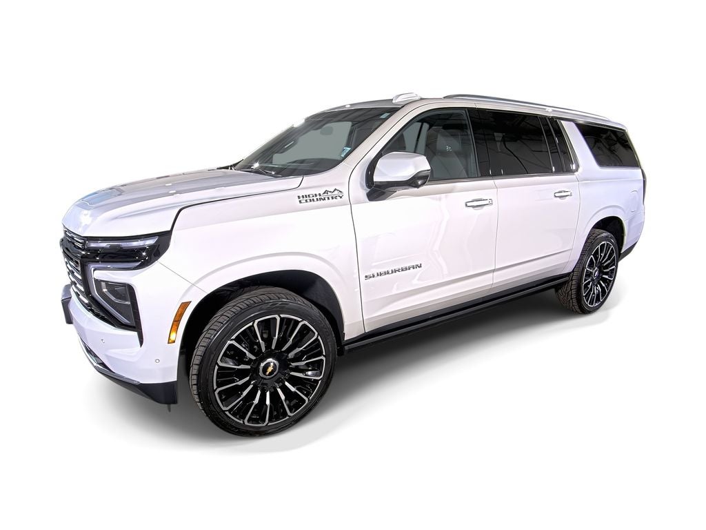 2025 Chevrolet Suburban High Country in Iridescent Pearl Tricoat — front three-quarter view