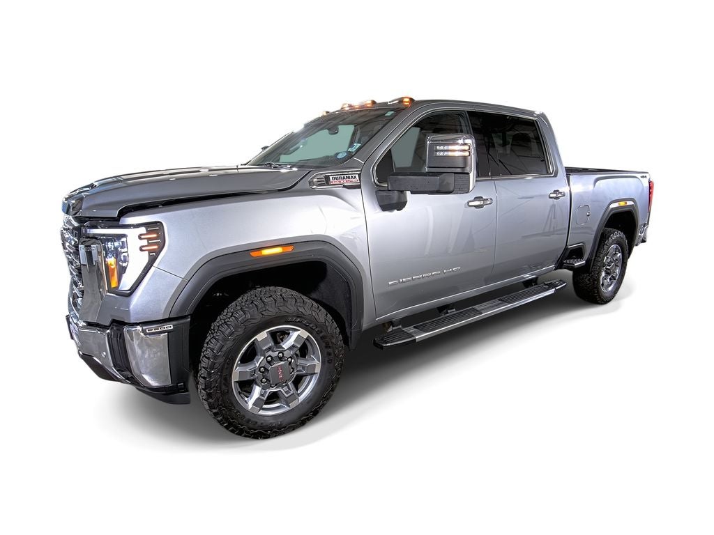 2025 GMC Sierra 2500 HD SLT in Sterling Metallic — front three-quarter view