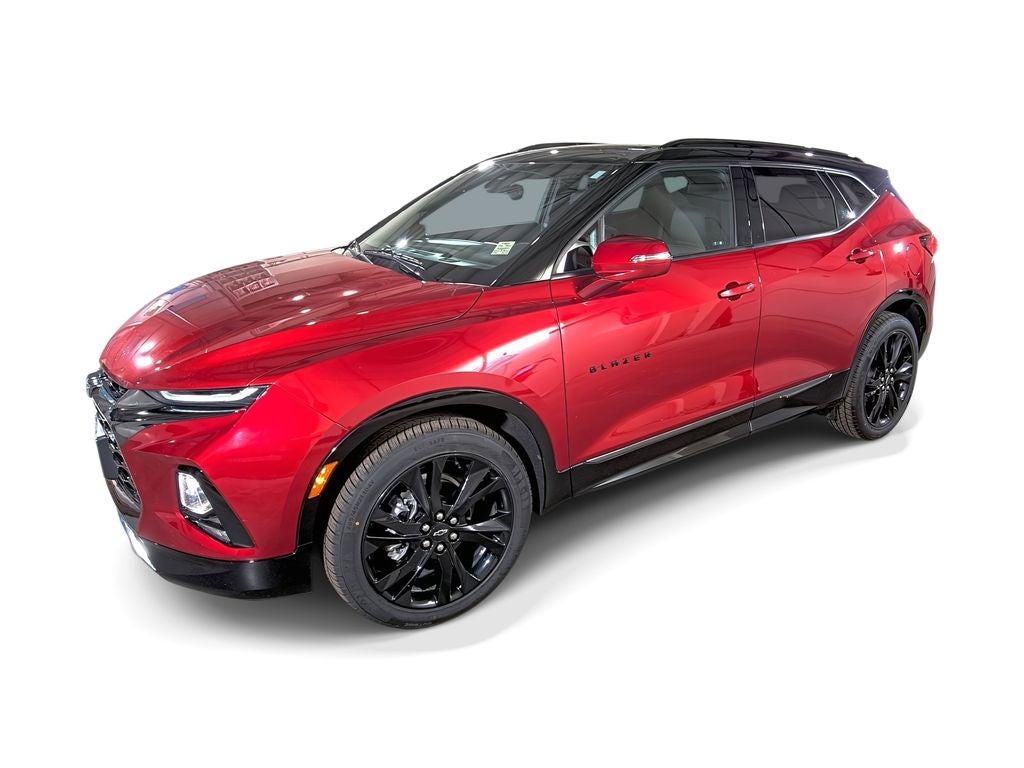 2022 Chevrolet Blazer RS in Cherry Red Tintcoat — front three-quarter view