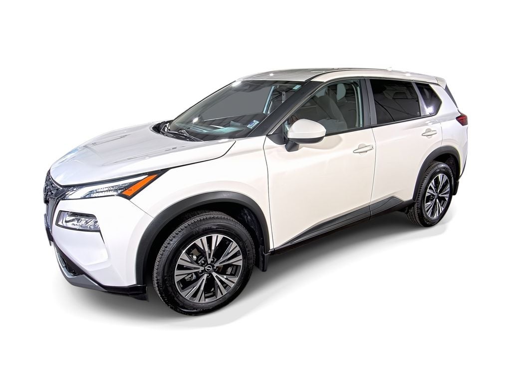 2023 Nissan Rogue SV Intelligent AWD in White — front three-quarter view