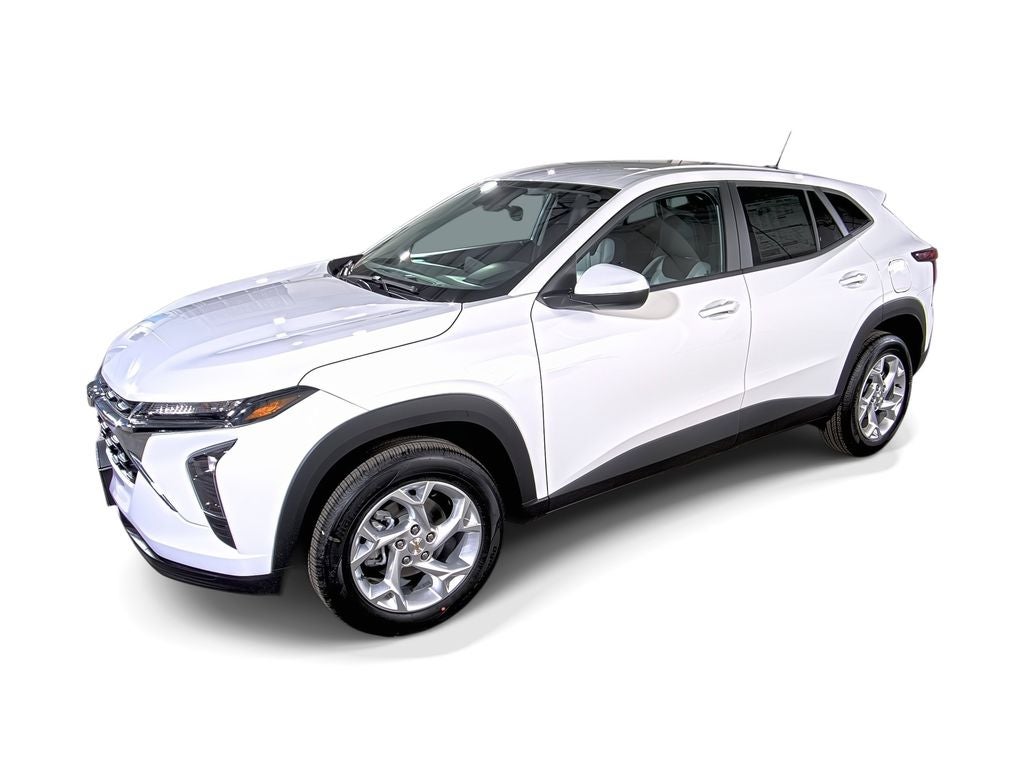 2026 Chevrolet Trax LS in Summit White — front three-quarter view