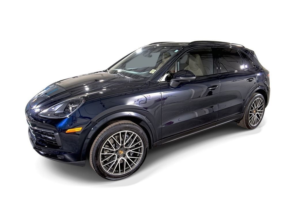 2023 Porsche Cayenne NA in Blue — front three-quarter view