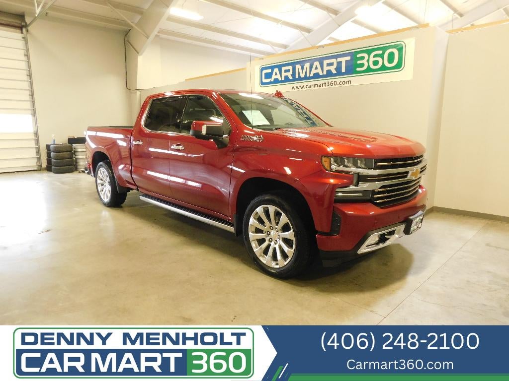 2021 Chevrolet Silverado High Country 4X4 in Cherry Red Tintcoat — front three-quarter view