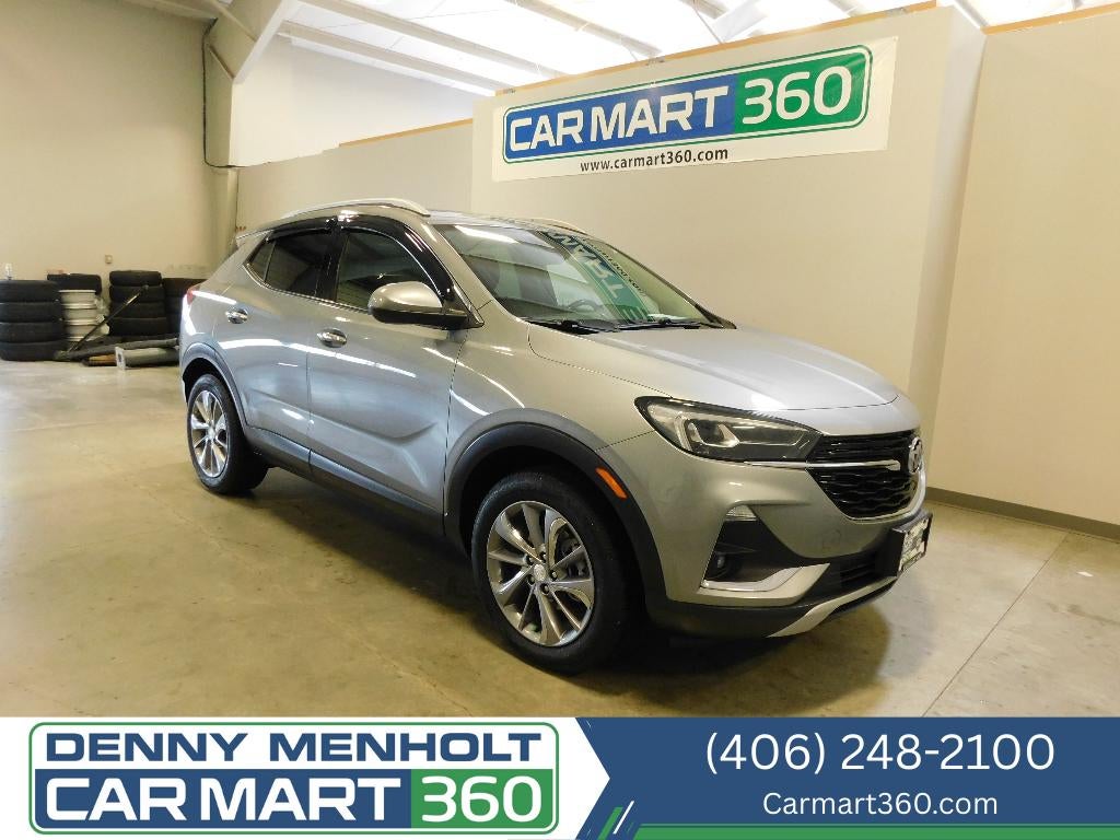 2023 Buick Encore GX Essence AWD in Moonstone Gray Metallic — front three-quarter view